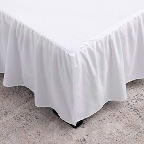 Black King Bed Skirt 14" Drop Split Corner 1