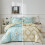 Floral Comforter Set Aqua Reversible Twin 3pcs 3