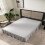 Light Grey Twin Bed Skirt, 18" Drop, Ruffled with Split Corners 7