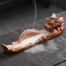 Bruciatore di incenso a cascata con drago, incensiere in ceramica fatto a mano per coni/bastoncini – Aromaterapia, Yoga, Meditazione, Regalo per la