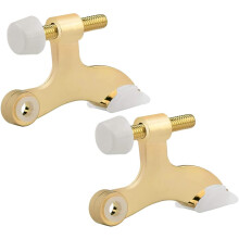 2er-Pack Türstopper mit Scharnierbolzen aus glänzendem Messing, goldene Türstopper, verstellbare, robuste Deluxe-Türstopper (6,35 cm x 4,45 cm)