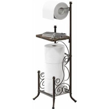 Toilettenpapierrollenhalter im englischen Stil mit Ablage, Bronze