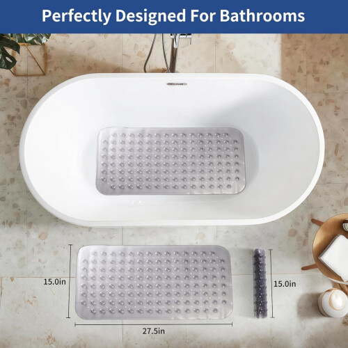Antislip badmat met zuignappen, 27x15 inch 1