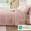 Ensemble de couette 7 pièces rose poudré pour lit king size 4