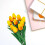 Blue Artificial Tulips 13in PU 10-Piece Bouquet 4