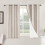 Faux Linen Blackout Curtains with White Lining, Grommet 1