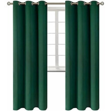 Sötétítő függöny szett, 2 db-os szett, hőszigetelt, sötétítő, hálószobába/nappaliba, 107x203 cm, smaragdzöld