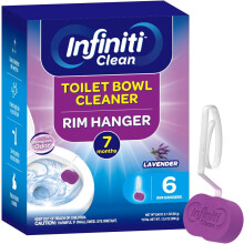WC-Reiniger-Halterung, 6 Stück, automatischer WC-Reiniger, reinigt und erfrischt die Toilettenschüssel, Lavendelduft – 7 Monate Haltbarkeit