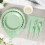 Ensemble de vaisselle jetable vert sauge pour 50 personnes 4