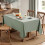 Toalha de mesa retangular verde sálvia em linho e algodão, impermeável e resistente a manchas, textura em forma de estrela cruzada, estilo 4