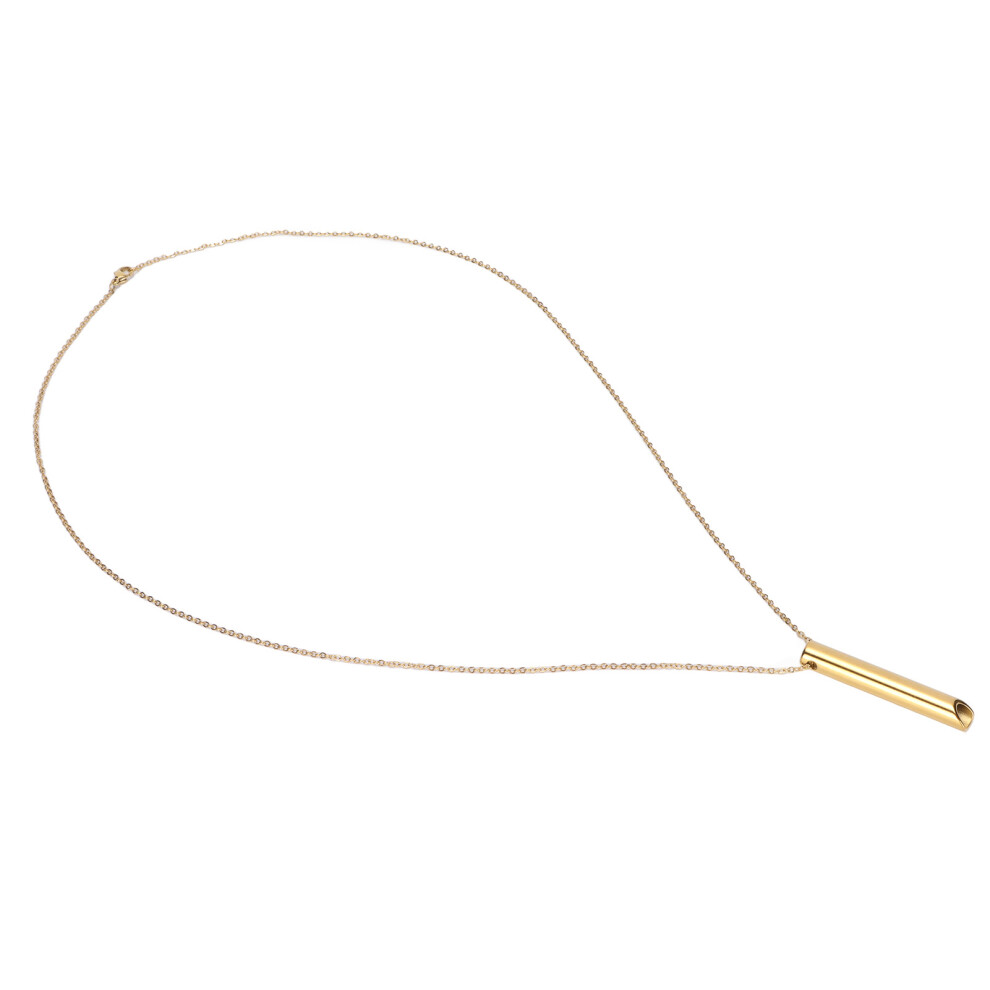 Stainless Steel Mindful Breathing Necklace Red Portable Stress Relief Gold