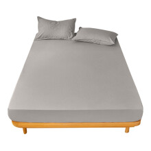 Giyblacko Japanisches, einfarbiges Einzelbett-Set aus garngefärbtem Stoff (Bettlaken und Kissenbezug + 1 Paar)