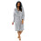 Women's fluffy solid long sleeve hooded bathrobe with 1