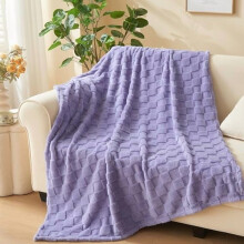 Flannel Fleece Throw Blanket Lavender Checkered 60x80 in