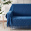 Royal Blue Throw Blanket 60x80 Inches Throw Textured Solid Soft Sofa Throw Couch Knitted Decorative Blanket 2