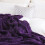 Dyb lilla fleece tæppe 122 x 152 cm 3