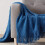 Royal Blue Throw Blanket 60x80 Inches Throw Textured Solid Soft Sofa Throw Couch Knitted Decorative Blanket 3
