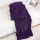 Dyb lilla fleece tæppe 122 x 152 cm 2