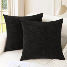 Clúdaigh Piliúir Maisiúla 26X26 Orlach Pacáiste de 2 Chás Cúisín Chenille Cluthar do Tholg Leaba Seomra Maireachtála Baile Dubh