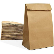 Sacs à lunch en papier brun, paquet de 50, 15,5 cm (L) x 9,9 cm (P) x 30 cm (H)