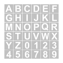 36 plantillas reutilizables y lavables de letras y números de 5 pulgadas (PET) – Compatibles con madera, tela, pared y puerta – Plantillas