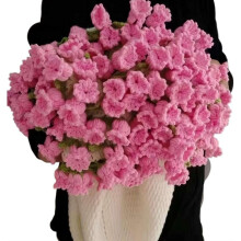 Crochet Flower Blanket Soft Pink 43 inch