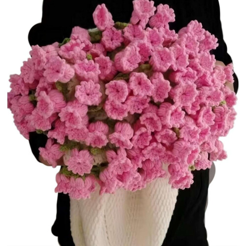 Crochet Flower Blanket Soft Pink 43 inch