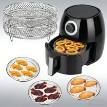 Grilles empilables à 3 niveaux pour friteuse à air, acier inoxydable 304, 20 cm