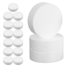 FRCOLOR16pcs Ciorcail Cúr Ceardaíochta Dioscaí Cúr Bána Bloic Bheaga Babhta Cúr le haghaidh Ealaíon agus Ceardaíocht DIY, Samhaltú