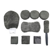 9-teiliges Autoreinigungsset mit Reinigungstüchern und Bürsten sowie Applikatorpads – Kompatibel mit allen Autos
