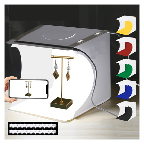 2LED Mini Photo Studio Box ja 6 taustaa
