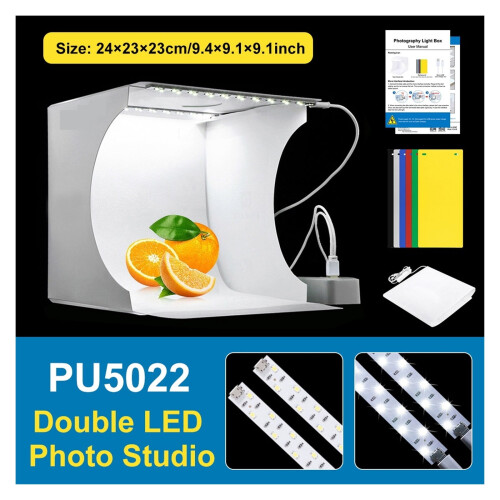 Κουτί φωτισμού 2 LED Lightbox Mini Photo Studio Box 1100LM Φωτογραφικό κουτί, κιτ σκηνής και 6 1
