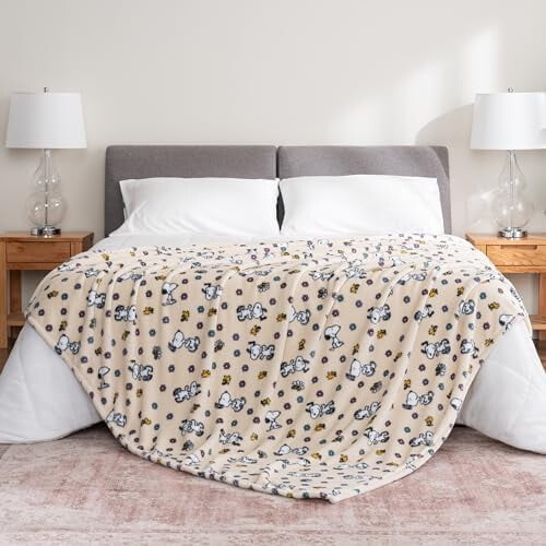 Πλούσια Κουβέρτα Peanuts Snoopy VelvetLoft, Δίδυμη 60"x90", Επίσημο Αδειοδοτημένο Προϊόν 1