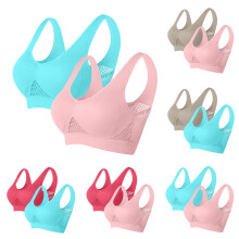Kit com 2 Sutiãs Push-Up Sem Aro para Mulheres, Respiráveis, com Leve Sustentação e Conforto Sem Costura para Uso o Dia Todo – Rosa Pink
