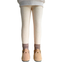 Calça térmica infantil Ediodpoh, legging casual para meninas, calça slim fit da moda para bebês e meninas, bege, tamanho 3-4 anos.