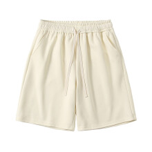 Pantalones cortos de verano para hombre, talla grande, color beige.