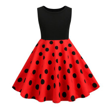 Mädchenkleid, Sommerkleid für Mädchen, gestreift, einfarbig, mit asymmetrischen Flügelärmeln und Rundhalsausschnitt