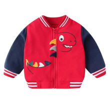 Kleinkinderjacke für Frühling/Herbst (6-12 Monate) – Langärmlige Baseballjacke mit Cartoon-Tiermotiven, geeignet für Jungen und Mädchen