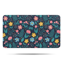 Tappeto da bagno floreale Pioneer Flower, tappetino antiscivolo in microfibra con retro in gomma, morbido, 43x76 cm.
