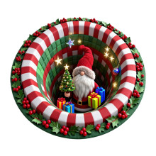 Runder Weihnachtsteppich – Rutschfestes Schneeflocken- und Baumdesign, waschbar und weich, weihnachtliche Landhausdekoration für das Wohnzimmer