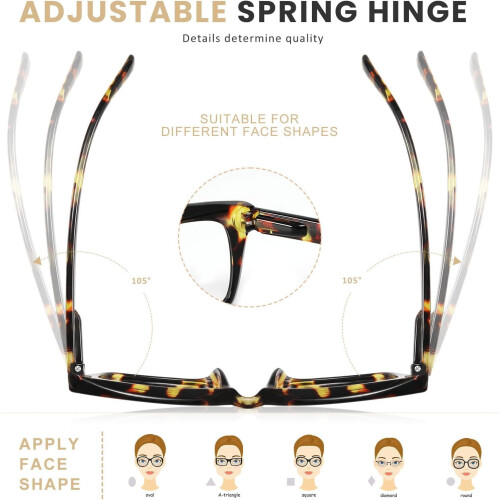 Reading Glasses Blue Light Blocking Oversize Square Frame 2