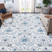 Waschbarer Vintage-Wohnzimmerteppich, rutschfester Kurzflorteppich für Schlafzimmer, Büro, Kinderzimmer und Esszimmer – geeignet für alle