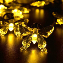 Luzes solares em formato de borboleta, 8 modos, luzes de fada LED à prova d'água para jardim, pátio, casamento e decoração de casa.