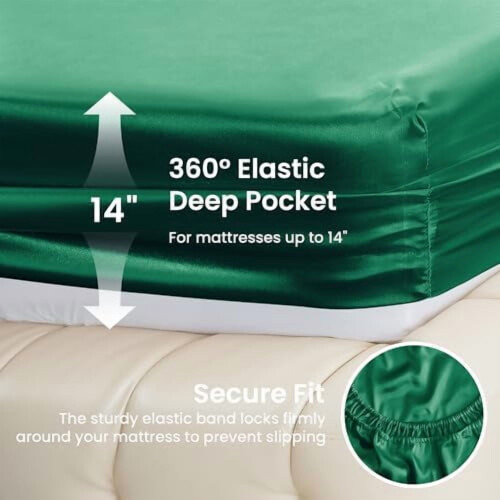 Queen Satin Sheet Set 4-Piece Deep Pocket 2