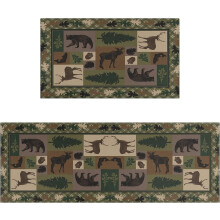 Küchenteppiche mit Motiven der Tierwelt Westtexas, 2er-Set, rutschfeste, saugfähige Matten für Spüle und Waschküche, 43 x 76 cm + 43 x 122 cm