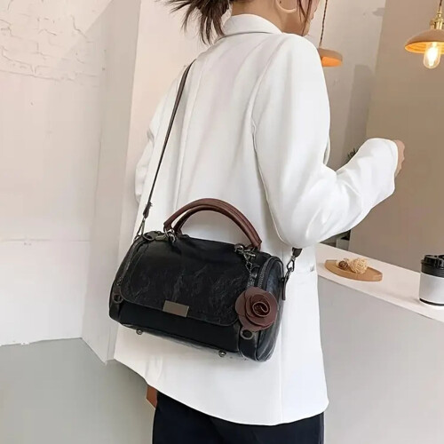 Vintage τσάντες crossbody με λαβή στο πάνω μέρος για γυναίκες με ροζ ρετρό δερμάτινες 2