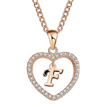 Collana con iniziale a forma di cuore per donna, ciondolo con iniziale AZ a forma di cuore con zirconi cubici, regalo di San Valentino.