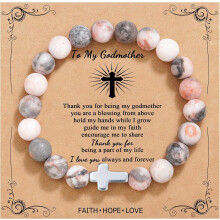 Christelijke kruisarmband voor vrouwen – Katholieke religieuze sieraden, geschikt als cadeau voor Moederdag, verjaardag of Kerstmis.