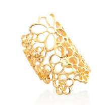 Gotisk Vintage Sort/Gylden Ring til Kvinder Smykker Boheme Udhulet Blomst Bred Bånd