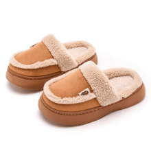 Dames winterslippers – Comfortabele, zachte pantoffels voor binnen met antislipzool, pluche fleecevoering en een prettige schuine hak.